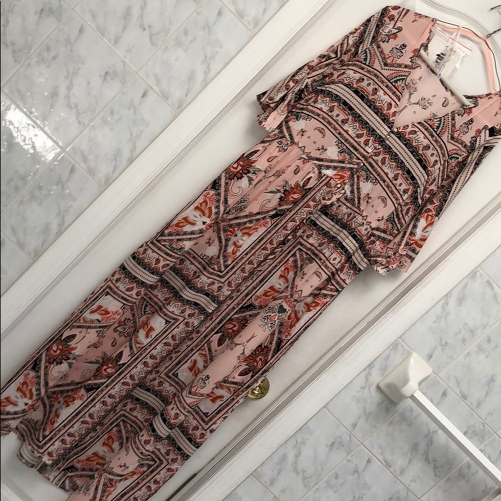 PINK MULTI PRINT MAXI BOHO DRESS - Picture 6 of 8